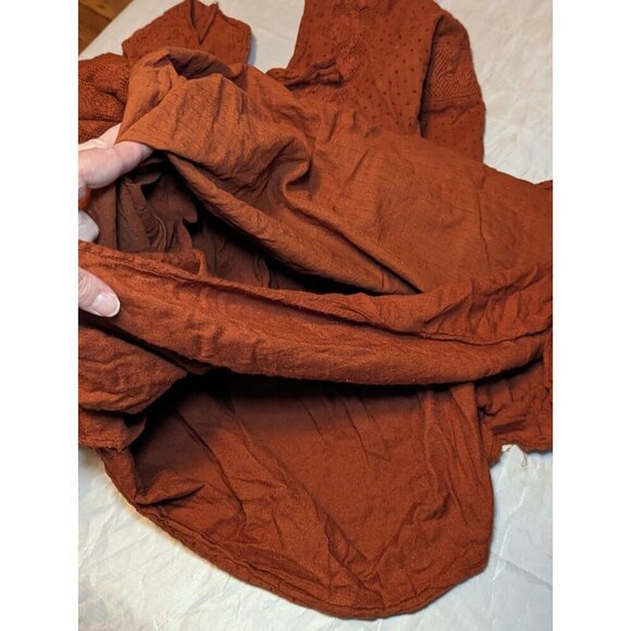 FREE PEOPLE Sugarpie Mini Dress Cinnamon XSMALL Orange Long Sleeve Summer/Fall - Picture 12 of 16